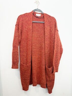 Anthropologie Jolie Longline Burnt Orange Cardigan Size Small